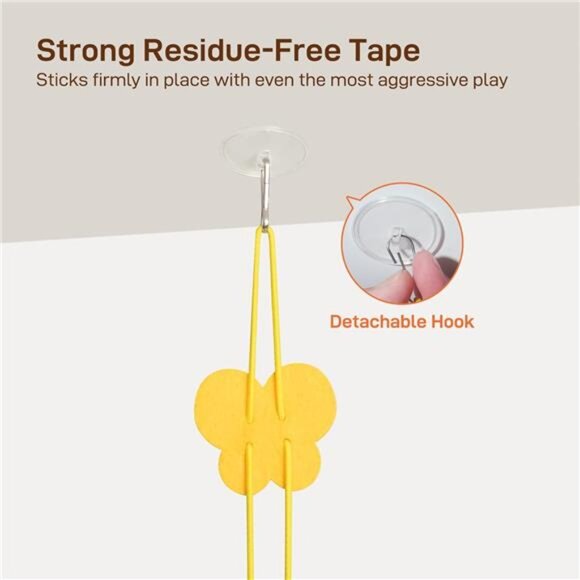 Interactive Cat Feather Toys 5 Pcs, Cat Teaser Retractable Hanging - Picture 5 of 7